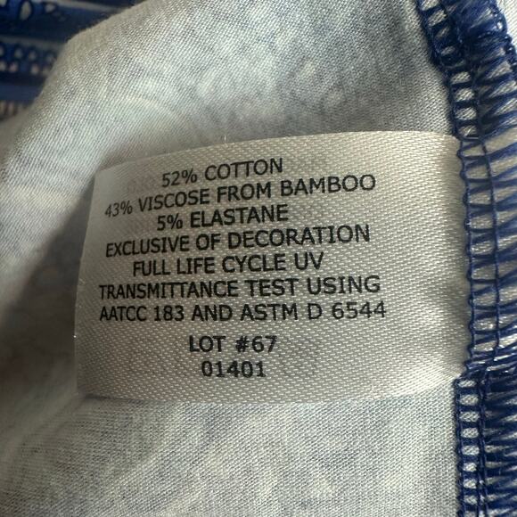 Coolibar Oceanside Tunic UPF 50+ Sun Protection Blue Mosaic Print Dress sz M NWT - Picture 5 of 13